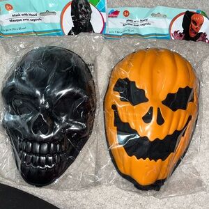 Black and Orange Skull Masks for Kids